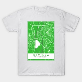 Sevilla es verdiblanca - Street Map T-Shirt